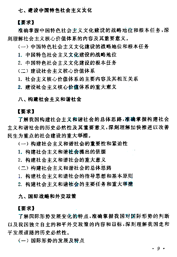 江西成人高考專升本政治考試大綱